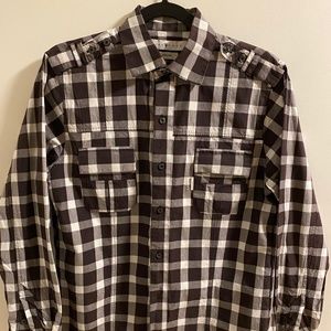 Five Four Black/White Casual Dress Shirt Size S